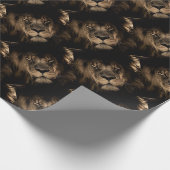 Dunkles afrikanisches Lion Wildtier Geschenkpapier (Ecke)