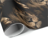 Dunkles afrikanisches Lion Wildtier Geschenkpapier (Rolleneckpunkt)