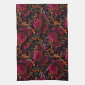 Dunkles Akademisches Florales Design Geschirrtuch (Vertikal)