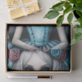 dunkles Alice-Dekoupage-Papier Seidenpapier (Geschenk)