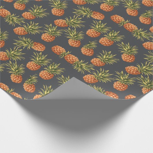 Dunkles Ananas-Packpapier Geschenkpapier (Ecke)