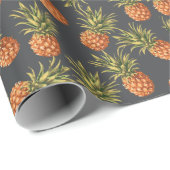Dunkles Ananas-Packpapier Geschenkpapier (Rolleneckpunkt)
