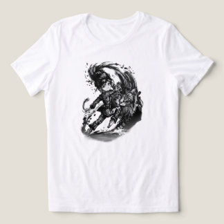 Dunkles Anime-Mädchen mit riesiger Katze ART Tri-Blend Shirt