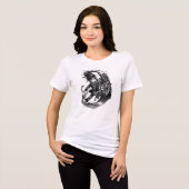 Dunkles Anime-Mädchen mit riesiger Katze ART Tri-Blend Shirt (Vorderseite voll)