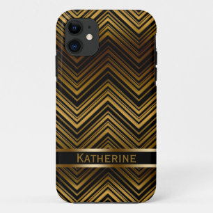 Dunkles Antik-Gold-Chevron-Muster Case-Mate iPhone Hülle