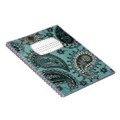 Dunkles aquamarin-Paisley-Compositbook Notizblock (Rechte Seite)