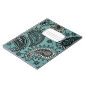 Dunkles aquamarin-Paisley-Compositbook Notizblock (Linke Seite)