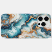Dunkles Aquamarin türkisfarbenes blaues goldfarben Case-Mate iPhone Hülle (Rückseite (Horizontal))