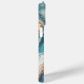 Dunkles Aquamarin türkisfarbenes blaues goldfarben Case-Mate iPhone Hülle (Rückseite / Rechts)