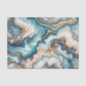 Dunkles Aquamarin türkisfarbenes blaues goldfarben Seidenpapier (Vorderseite)