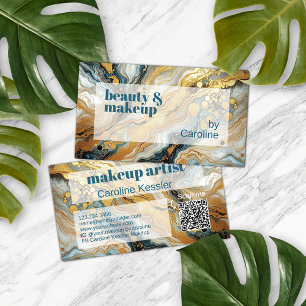 Dunkles Aquamarines blaues graues, weißes goldfarb Visitenkarte