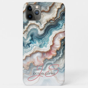 Dunkles Aquamarines blaues Rosa Gold Marmor Art Mu Case-Mate iPhone Hülle