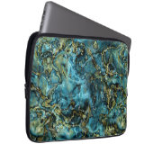 Dunkles Aquamarines blaues türkisfarbenes Imitat G Laptopschutzhülle (Vorne Rechts)