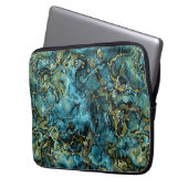 Dunkles Aquamarines blaues türkisfarbenes Imitat G Laptopschutzhülle (Vorderseite Links)