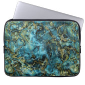 Dunkles Aquamarines blaues türkisfarbenes Imitat G Laptopschutzhülle (Vorderseite)