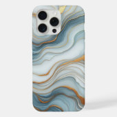 Dunkles Aquamarines graues hellblaues goldfarbenes iPhone Hülle (Rückseite)