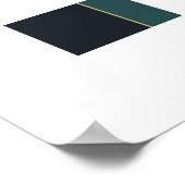 Dunkles Aquamarines, modernes Kunststück mit Golde Poster (Ecke)