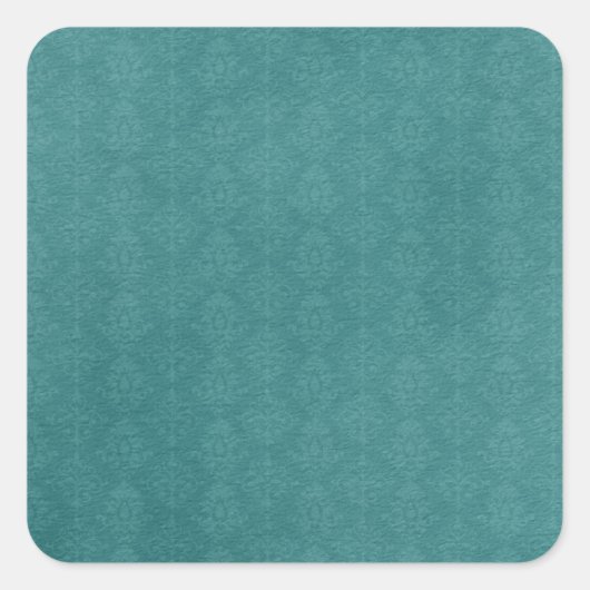Dunkles Aquamarines Muster Quadratischer Aufkleber (Vorderseite)