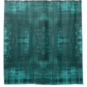 Dunkles, Aquamarines, subtiles Wildledermuster Duschvorhang (Vorderseite)