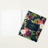 Dunkles Aquarell-Blumen-Boho-Muster Planer (Anzeige)