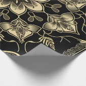 Dunkles arabisches Blume-Muster Geschenkpapier (Ecke)