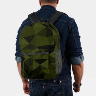 Dunkles Arenschwarz geometrisches Messmuster cool Bedruckter Rucksack