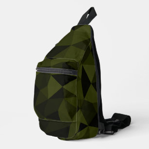 Dunkles Arenschwarz geometrisches Messmuster cool Crossbody Bag