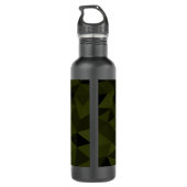 Dunkles Arenschwarz geometrisches Messmuster cool Edelstahlflasche (Rückseite)