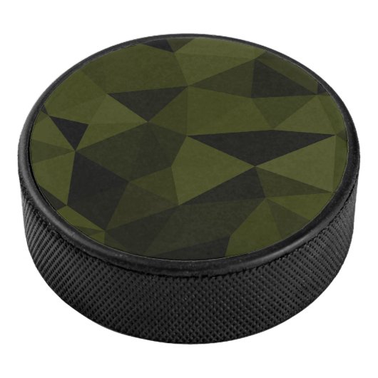 Dunkles Arenschwarz geometrisches Messmuster cool Eishockey Puck (3/4)