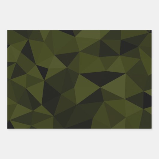 Dunkles Arenschwarz geometrisches Messmuster cool Geschenkpapier Set (Vorderseite 2)