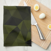 Dunkles Arenschwarz geometrisches Messmuster cool Geschirrtuch (Viertel Falte)