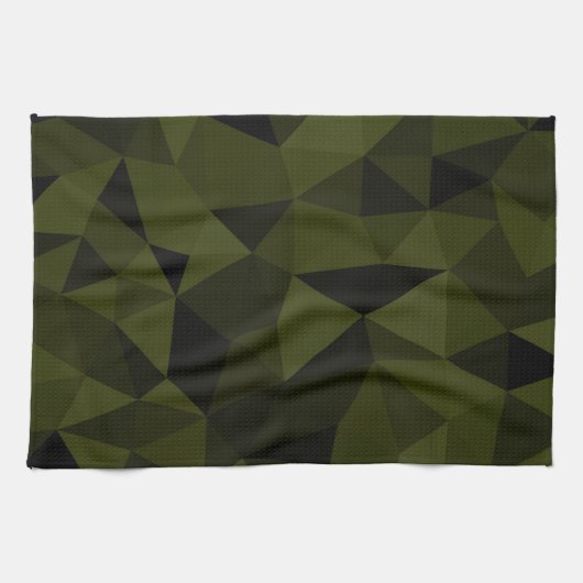 Dunkles Arenschwarz geometrisches Messmuster cool Geschirrtuch (Horizontal)