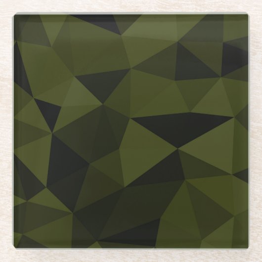 Dunkles Arenschwarz geometrisches Messmuster cool Glasuntersetzer (Vorderseite)