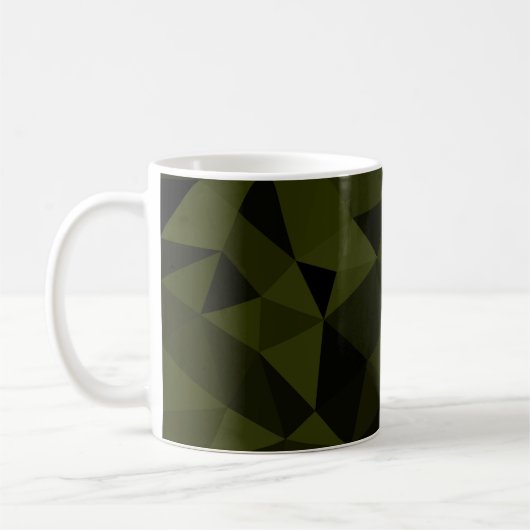 Dunkles Arenschwarz geometrisches Messmuster cool Kaffeetasse (Links)