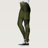Dunkles Arenschwarz geometrisches Messmuster cool Leggings (Links)