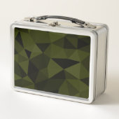 Dunkles Arenschwarz geometrisches Messmuster cool Metall Brotdose (Vorderseite)