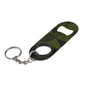 Dunkles Arenschwarz geometrisches Messmuster cool Mini Flaschenöffner (Vorderseite Schrägansicht)