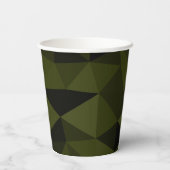 Dunkles Arenschwarz geometrisches Messmuster cool Pappbecher (Rückseite)