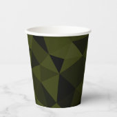 Dunkles Arenschwarz geometrisches Messmuster cool Pappbecher (Vorderseite)