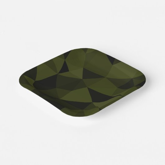 Dunkles Arenschwarz geometrisches Messmuster cool Pappteller (Gewinkelt)