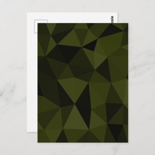 Dunkles Arenschwarz geometrisches Messmuster cool Postkarte (Vorne/Hinten)