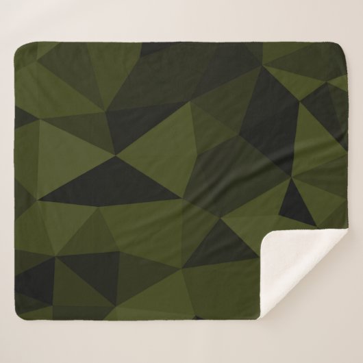 Dunkles Arenschwarz geometrisches Messmuster cool Sherpadecke (Vorderseite (Horizontal))