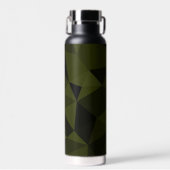 Dunkles Arenschwarz geometrisches Messmuster cool Trinkflasche (Vorne)