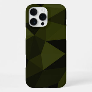 Dunkles Armee-Grün schwarzes geometrisches Maschen iPhone 16 Pro Max Hülle