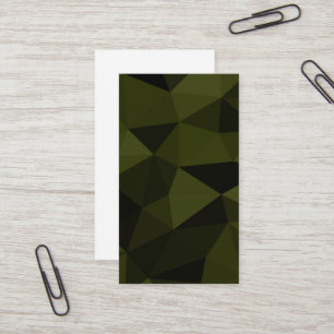 Dunkles Armee-Grün schwarzes geometrisches Maschen Visitenkarte