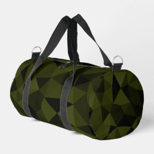Dunkles Armeegrün schwarzes geometrisches Maschenm Duffle Bag