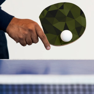 Dunkles Armeegrün schwarzes geometrisches Maschenm Tischtennis Schläger