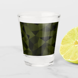 Dunkles Armeegrün schwarzes geometrisches Mesh-Mus Schnapsglas