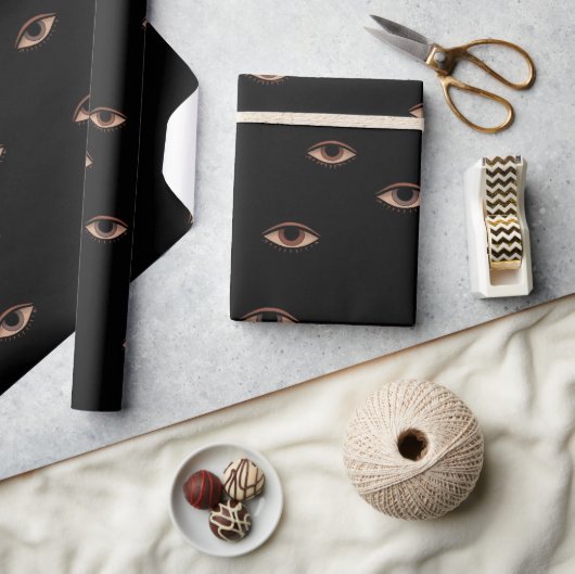Dunkles Augenmuster-Wrap-Papier Geschenkpapier (Kunsthandwerk)