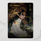 Dunkles ausgeblendetes Foto Ultra Big Script Save Folieneinladung (Vorderseite)